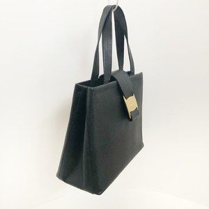 Salvatore Ferragamo Leather Vara Handbag Black Embossed